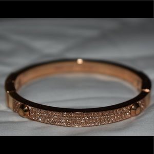 Authentic MK Rose Gold-Tone Page Bangle